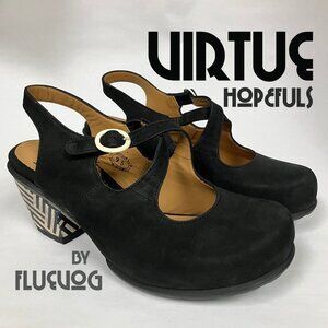 *NEW* Fluevog Hopefuls VIRTUE Slingbacks, Black, Size 9.5 (best for 8/8.5)